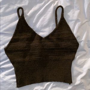 Olive green crop top